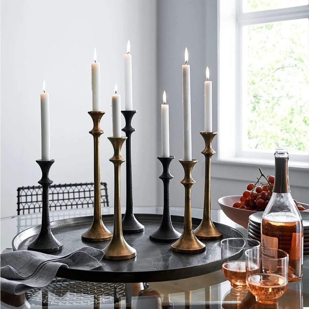 CRATE&BARREL. NWT 2pc cylinder white taper candles -8.5”